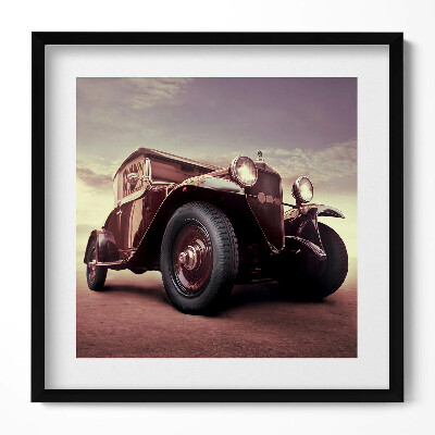 Obraz w drewnianej ramce Motoryzacja - samochód w stylu Vintage