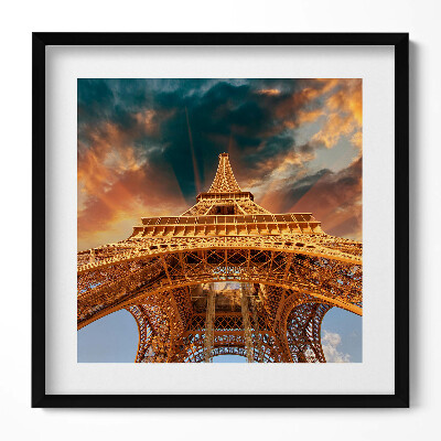 Obraz w drewnianej ramce Wieża Eiffla w blasku słońca