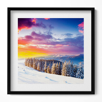 Obraz w drewnianej ramce Zimowy górski krajobraz