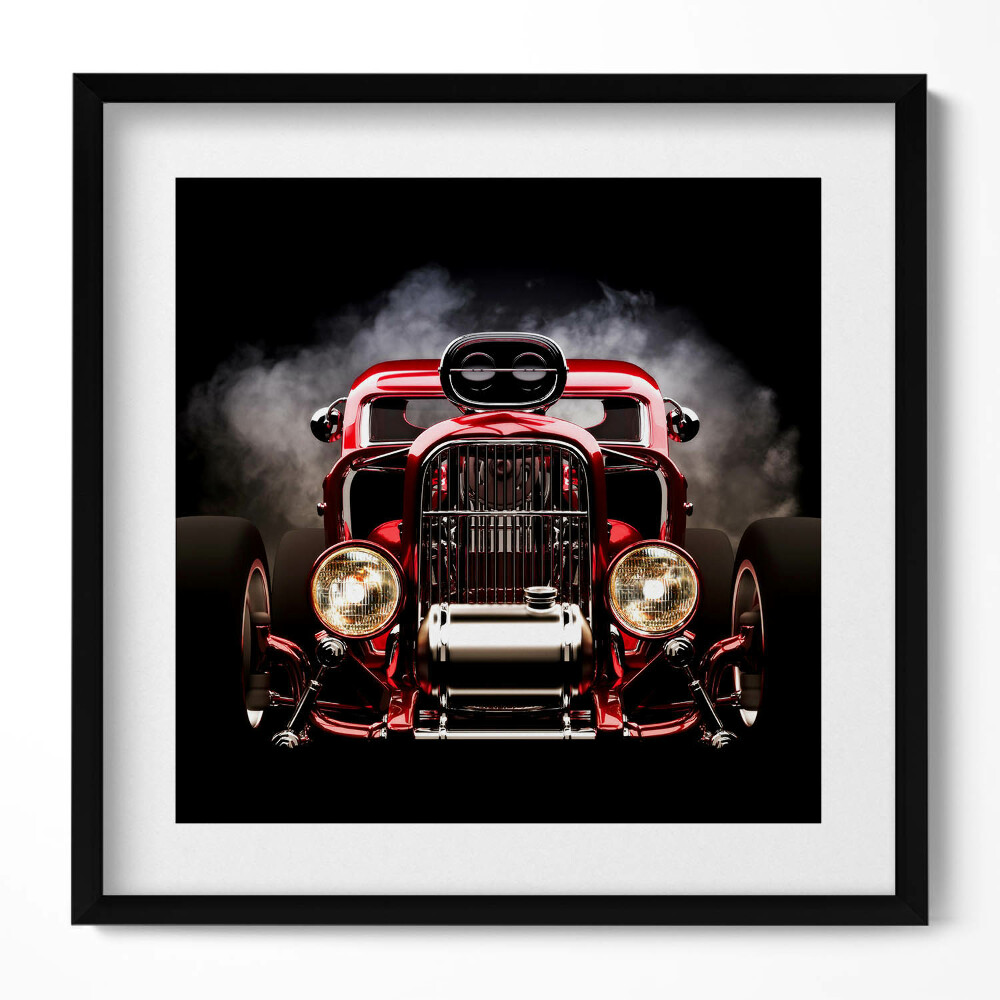 Obraz w drewnianej ramce Stary zabytkowy samochód