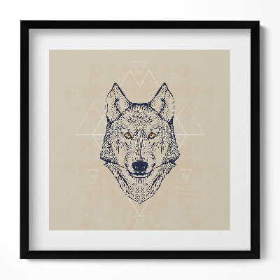 Obraz w drewnianej ramce Głowa wilka