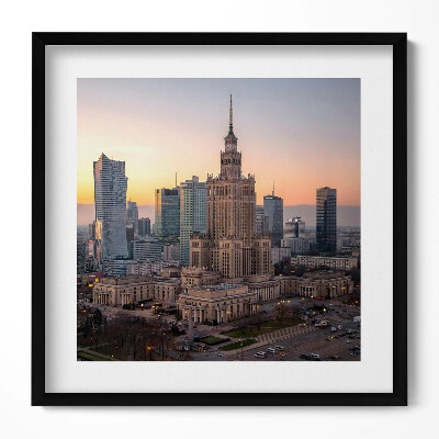 Obraz w drewnianej ramce Pałac kultury i nauki Warszawa