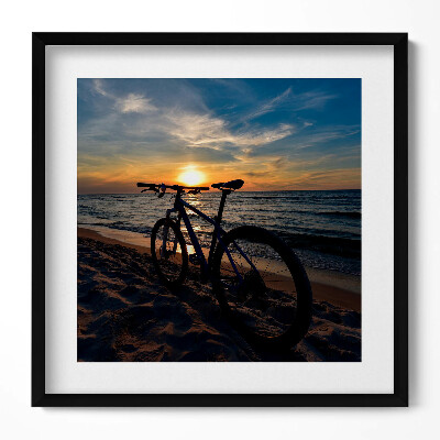 Obraz w drewnianej ramce Rower Morze Bałtyckie
