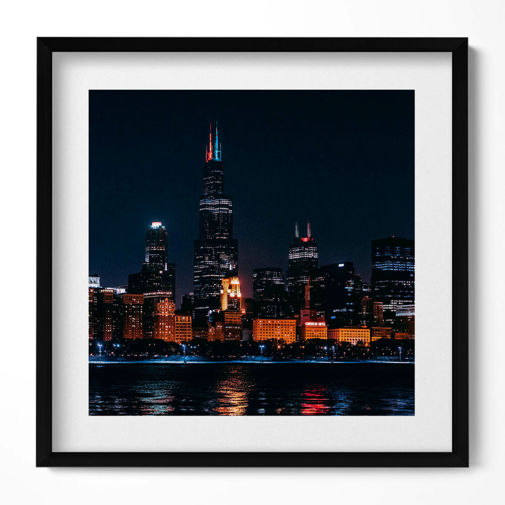 Obraz w drewnianej ramce Pejzaż miejski Chicago