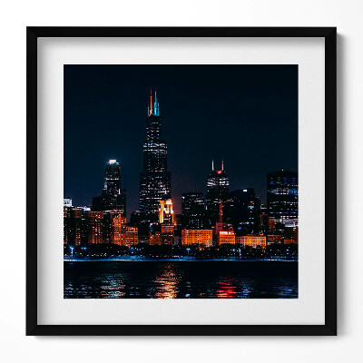 Obraz w drewnianej ramce Pejzaż miejski Chicago