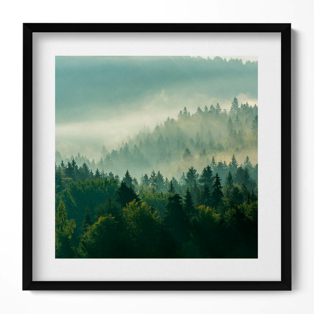 Obraz w drewnianej ramce Wschód słońca Beskidy