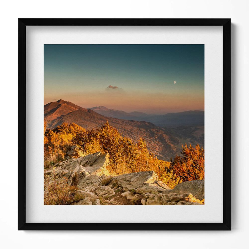 Obraz w drewnianej ramce Góry Bieszczady