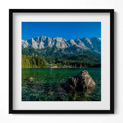 Obraz w drewnianej ramce Szczyt Zugspitze Niemcy