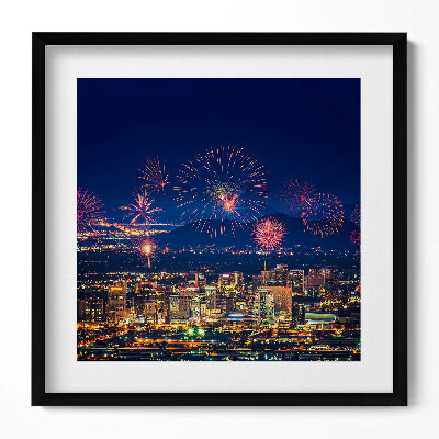 Obraz w drewnianej ramce Miasto Phoenix nocą