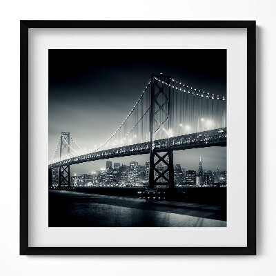 Obraz w drewnianej ramce Most nocą San Francisco