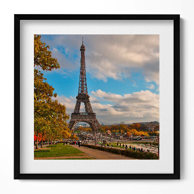 Obraz w drewnianej ramce Jesień we Francji Wieża Eiffla