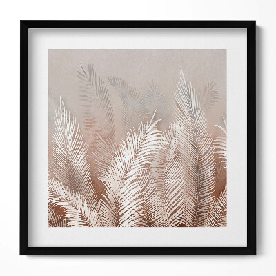 Obraz w drewnianej ramce Roślinność boho liście