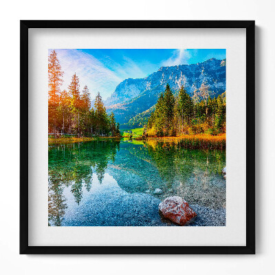 Obraz w drewnianej ramce Rzeka góry Krajobraz