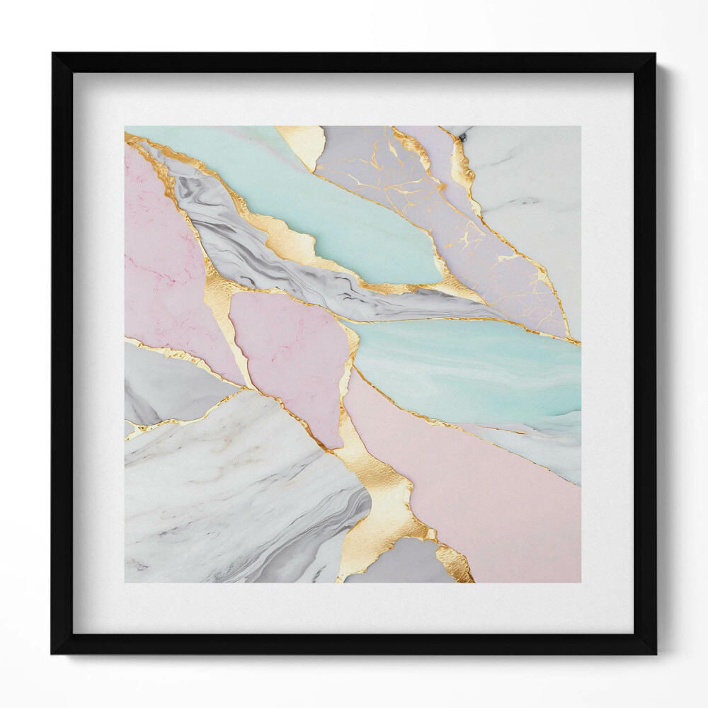 Obraz w drewnianej ramce Wzór marmurowy