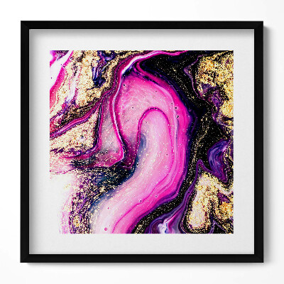 Obraz w drewnianej ramce Marmurowa abstrakcja ze złotem