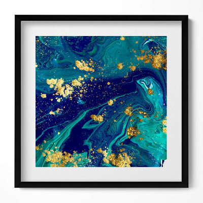 Obraz w drewnianej ramce Abstrakcja ze złotem