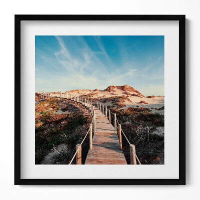 Obraz w drewnianej ramce Letni pejzaż i drewniana droga