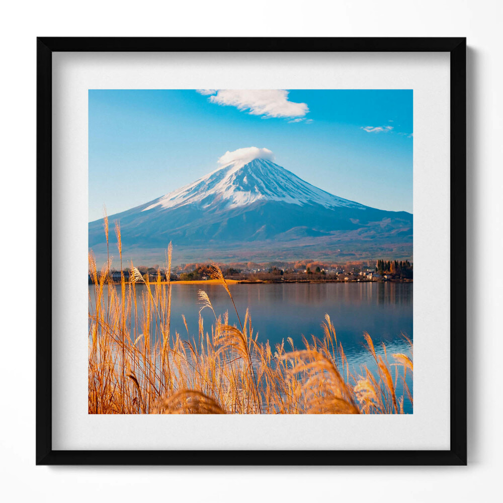 Obraz w drewnianej ramce Pejzaż góra Fudżi Japonia