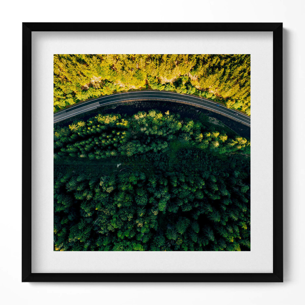 Obraz w drewnianej ramce Las z drona - góra Śnieżka