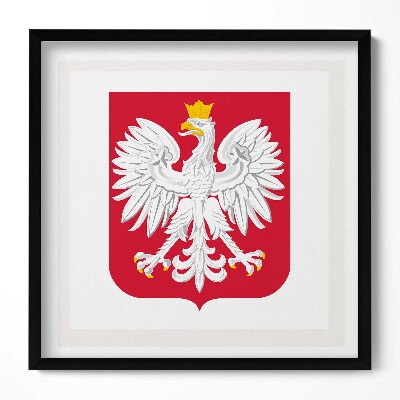 Obraz w drewnianej ramce Biały orzeł godło Polski