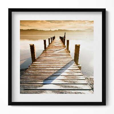 Obraz w drewnianej ramce Drewniany pomost nad wodą
