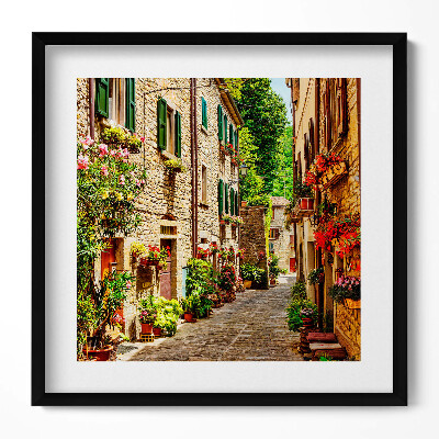 Obraz w drewnianej ramce Malownicza uliczka miasta