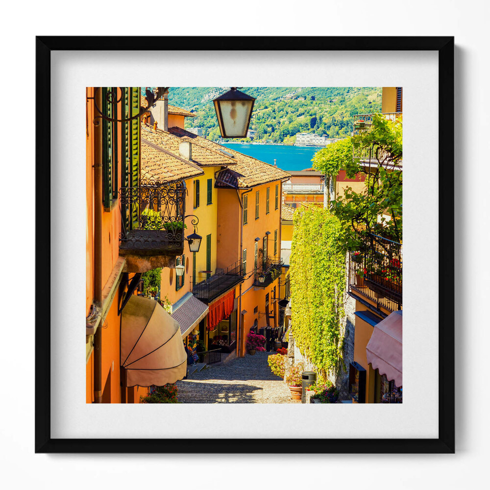 Obraz w drewnianej ramce Włoskie miasteczko malownicza uliczka