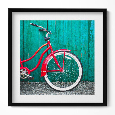 Obraz w drewnianej ramce Czarwony rower