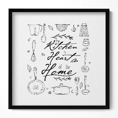 Obraz w drewnianej ramce Napis do kuchni 