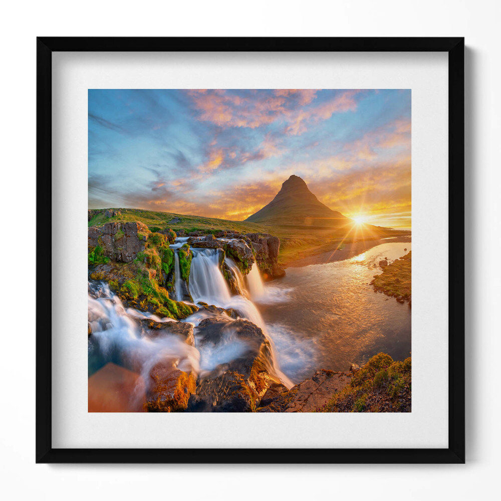 Obraz w drewnianej ramce Pejzaż natury o zachodzie słońca