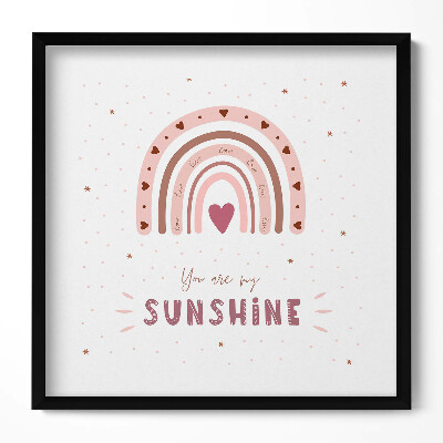 Obraz w drewnianej ramce Urocza ilustracja tęczy i napis 