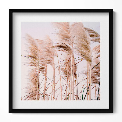 Obraz w drewnianej ramce Romantyczny pejzaż traw w stylu boho