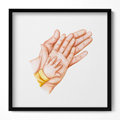 Obraz w drewnianej ramce Rodzinna ilustracja dłoni