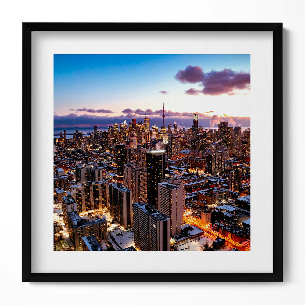 Obraz w drewnianej ramce Architektura wielkiego miasta z lotu ptaka