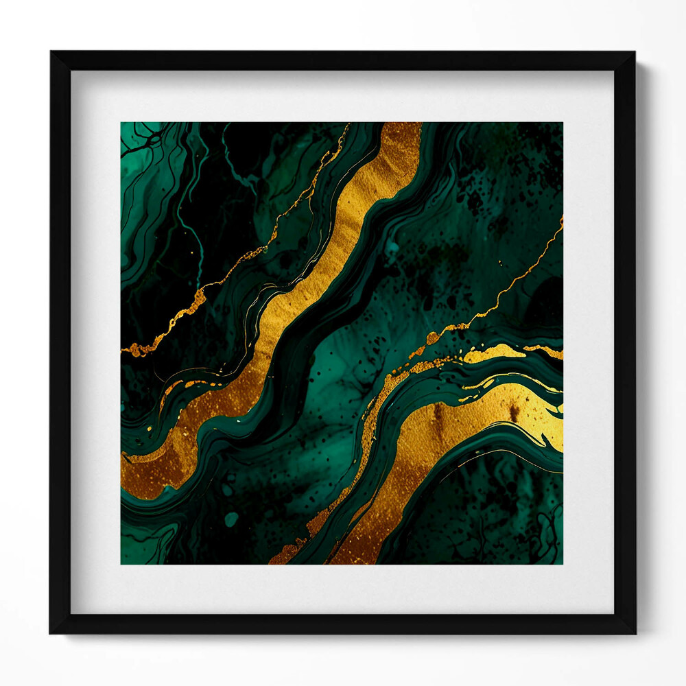 Obraz w drewnianej ramce Glamour tekstura ze złotem