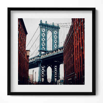 Obraz w drewnianej ramce Architektura miasta most