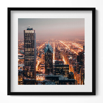 Obraz w drewnianej ramce Wieczorne miasto