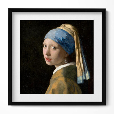 Obraz w drewnianej ramce Malunek Dziewczyna z perłą