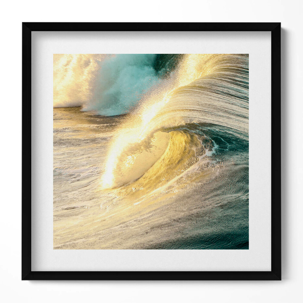 Obraz w drewnianej ramce Fale morskie w blasku słońca