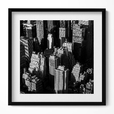 Obraz w drewnianej ramce Czarno-biała architektura miasta