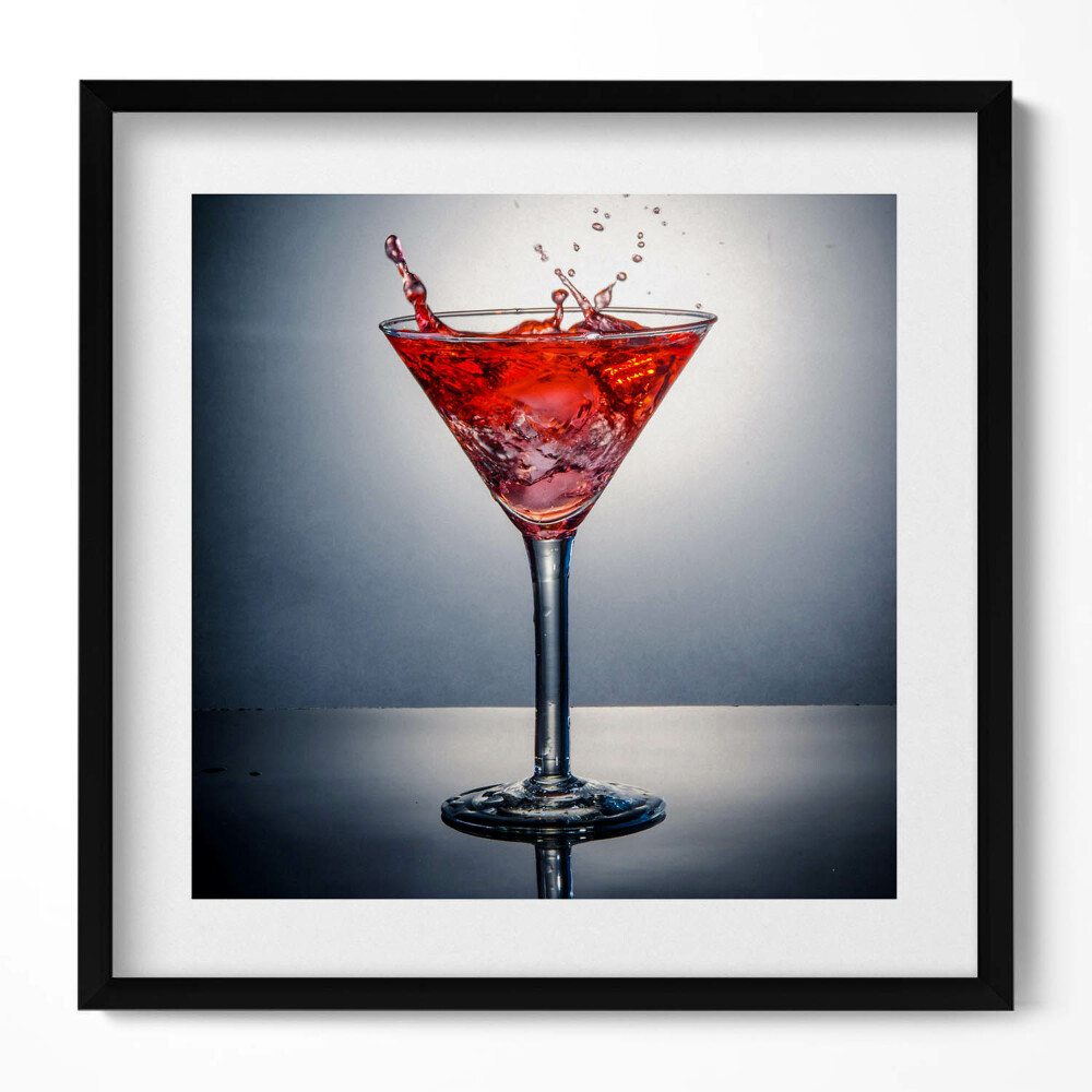 Obraz w drewnianej ramce Kieliszek martini