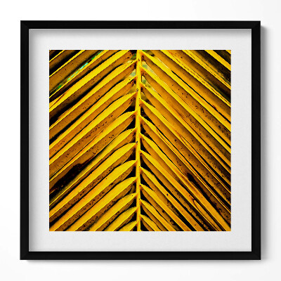 Obraz w drewnianej ramce Złociste liście rośliny