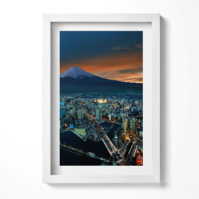 Obraz w ramie Widok na Tokyo i górę Fuji