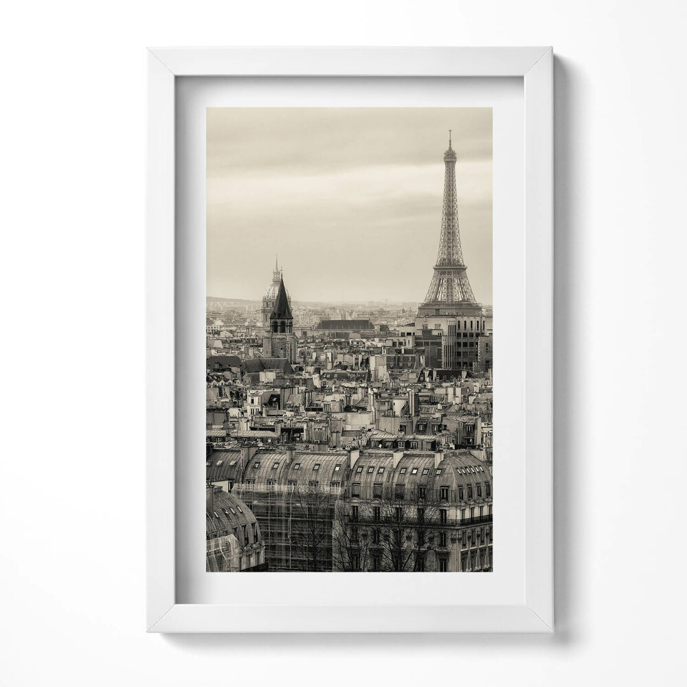 Obraz w ramie Krajobraz Paryża i wieży Eiffla