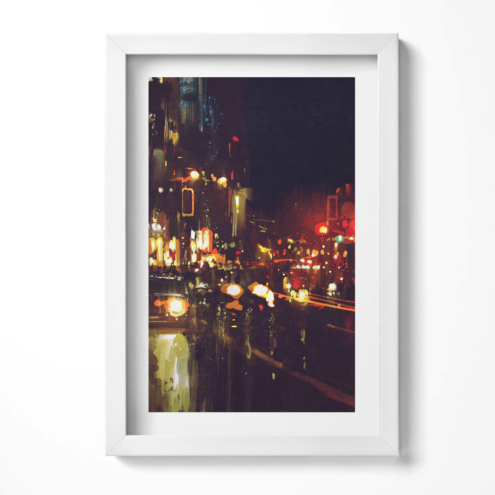 Obraz w ramie Niewyraźne malowane miasto