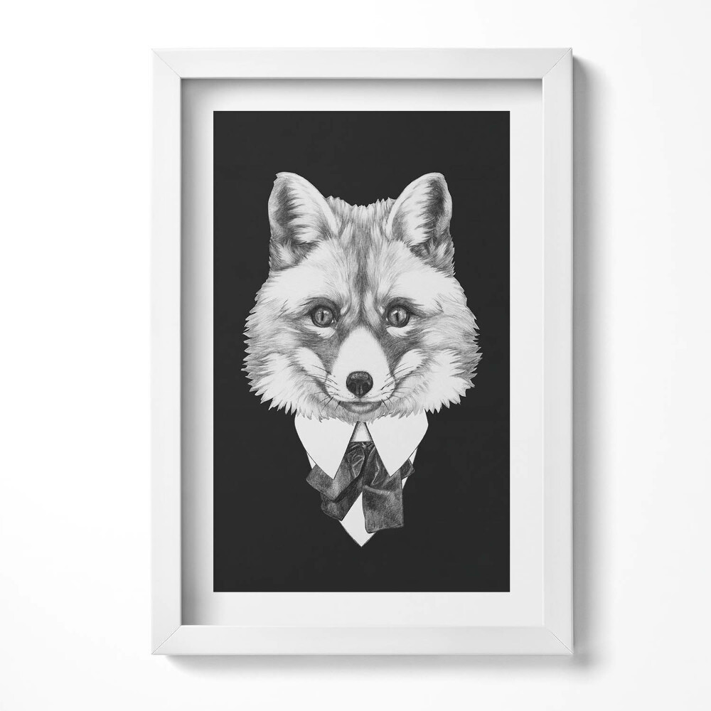 Obraz w ramie Ilustracja głowa lisa