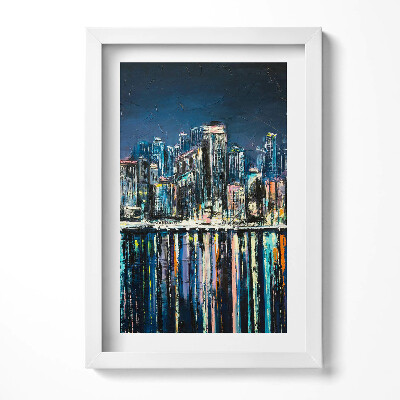 Obraz w ramie Kraina kwiatów - fantasy nadmorskiego miasta