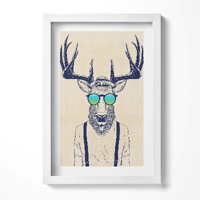 Obraz w ramie Abstrakcja jeleń z cechami ludzkimi