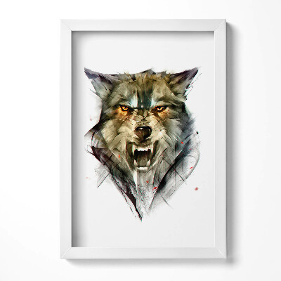 Obraz w ramie Rysowany portret wilka