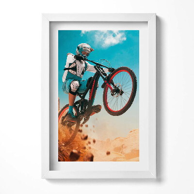 Obraz w ramie Jazda motocyklem po pustyni